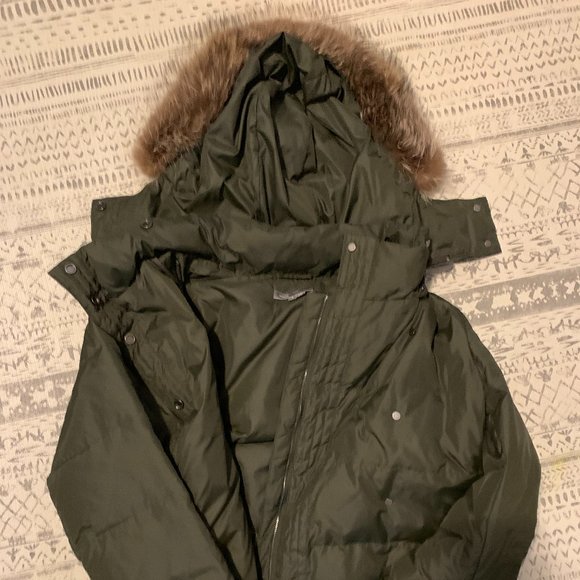 VINCE Fur-lined Bomber Puffer Jacket - Picture 2 of 5